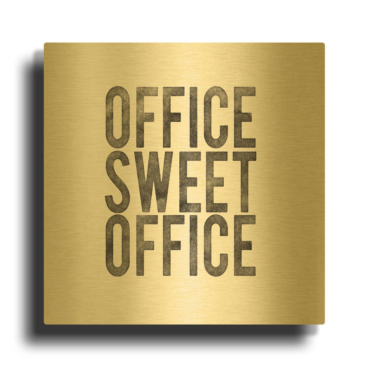 'Work from Home 1' By Wild Apple Portfolio Gold Metal Wall Art