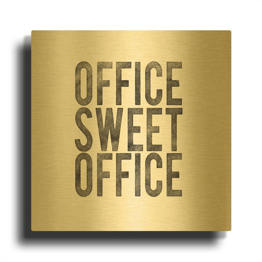 'Work from Home 1' By Wild Apple Portfolio Gold Metal Wall Art