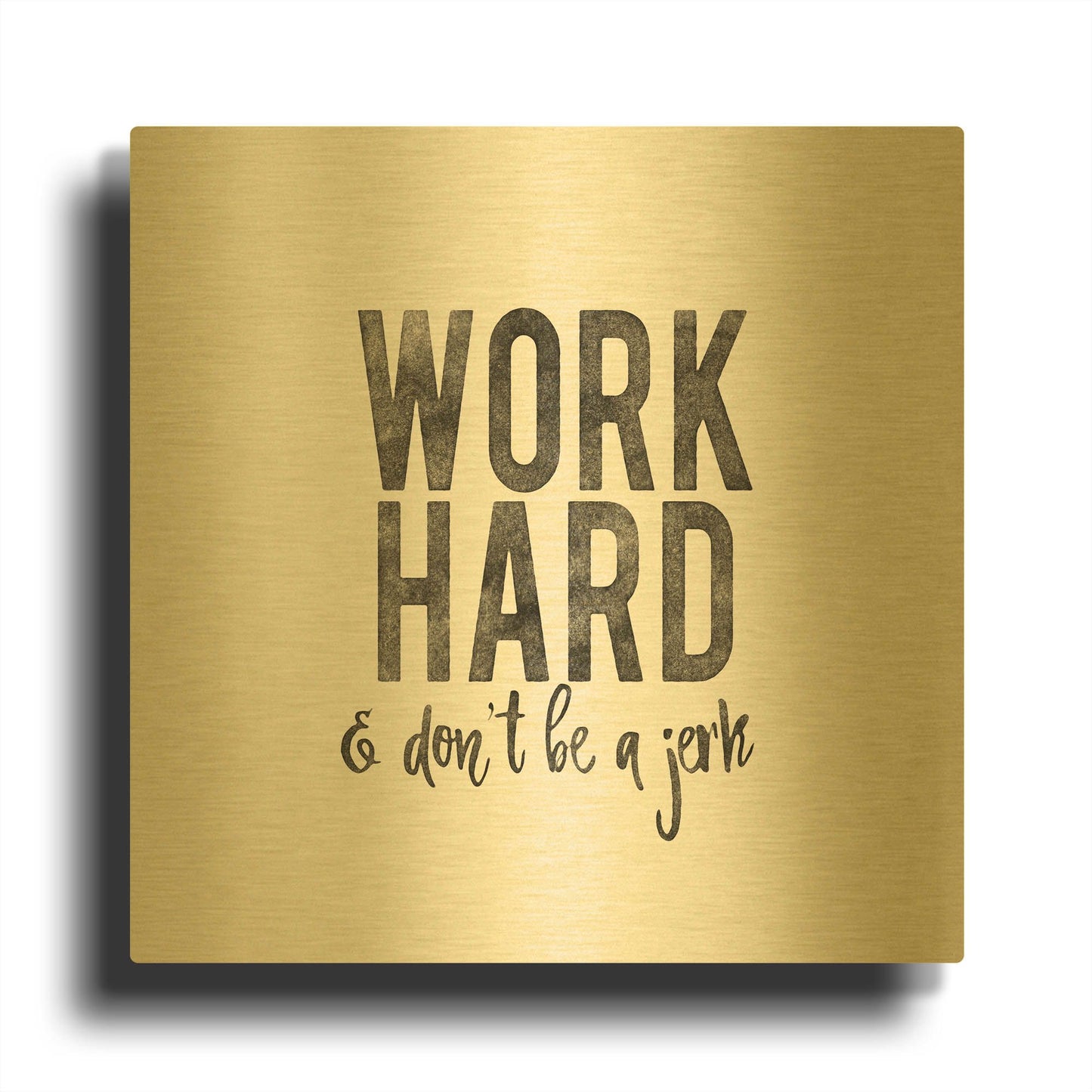 'Work from Home 3' By Wild Apple Portfolio Gold Metal Wall Art