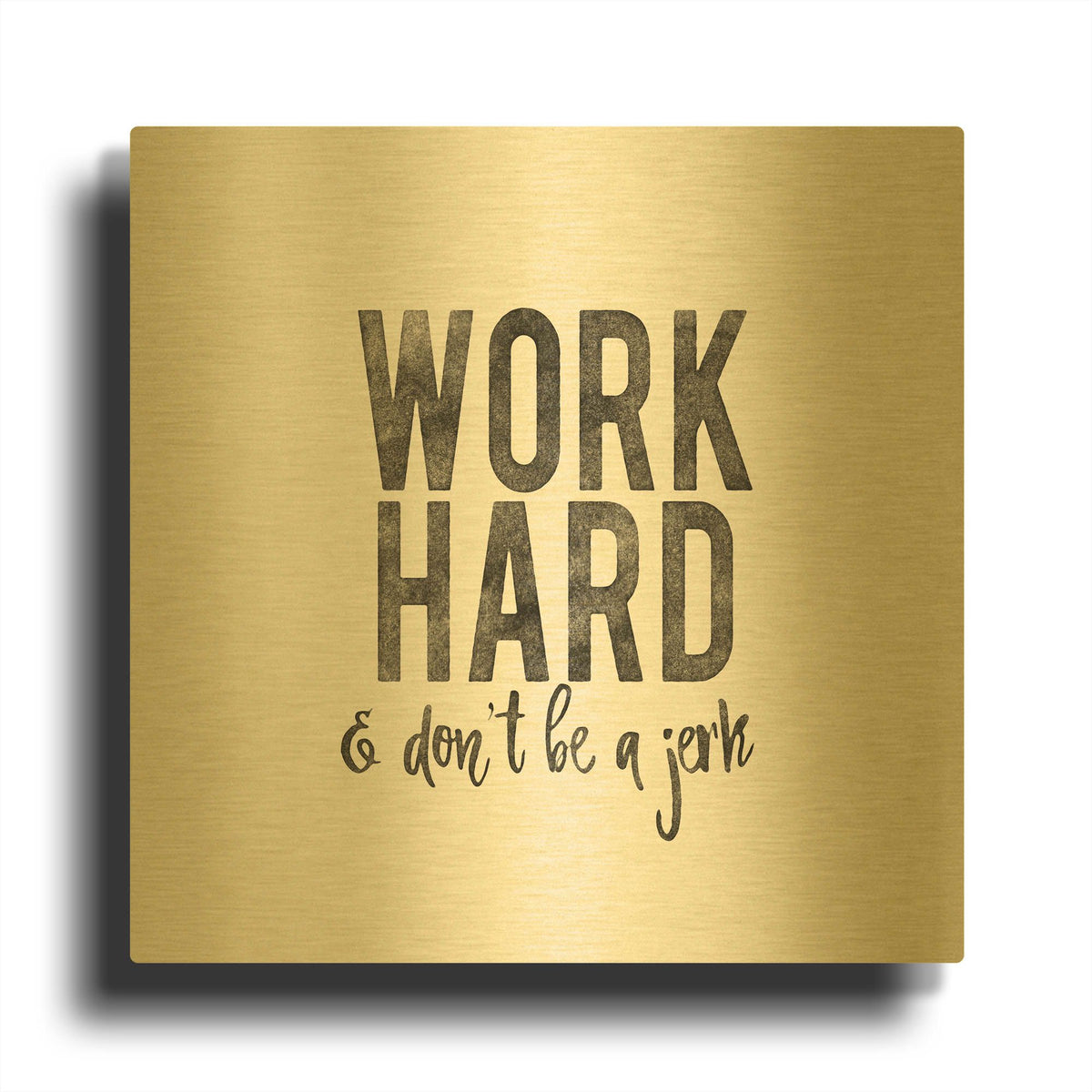 'Work from Home 3' By Wild Apple Portfolio Gold Metal Wall Art