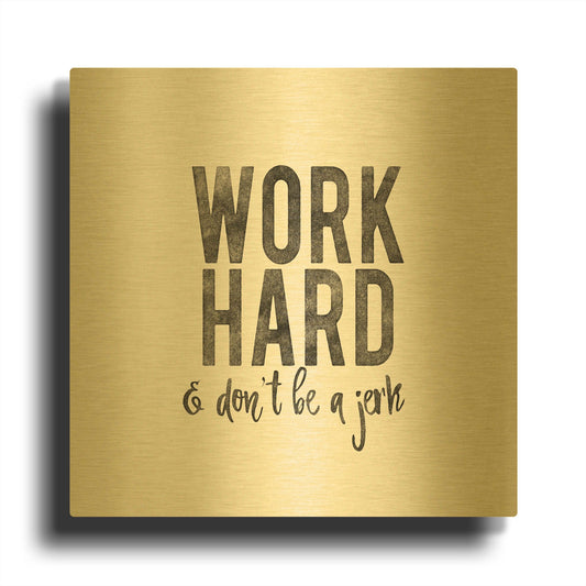 'Work from Home 3' By Wild Apple Portfolio Gold Metal Wall Art