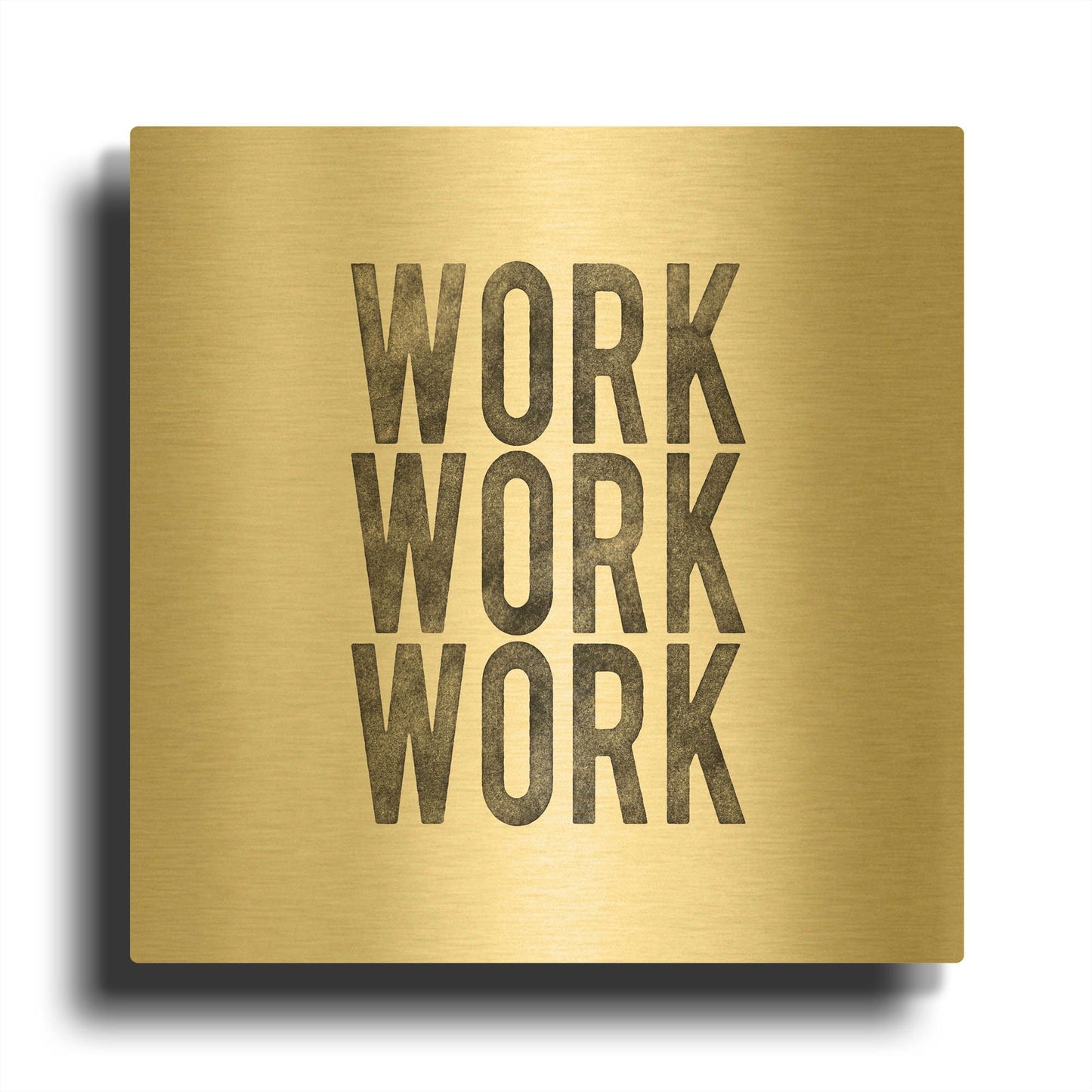 'Work from Home 4' By Wild Apple Portfolio Gold Metal Wall Art