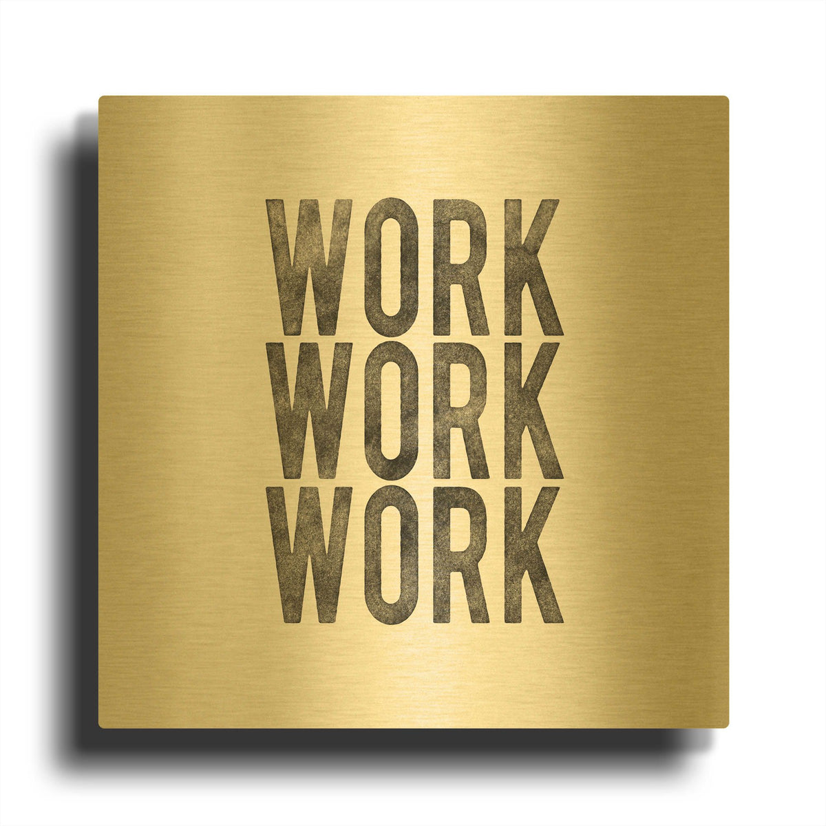 'Work from Home 4' By Wild Apple Portfolio Gold Metal Wall Art