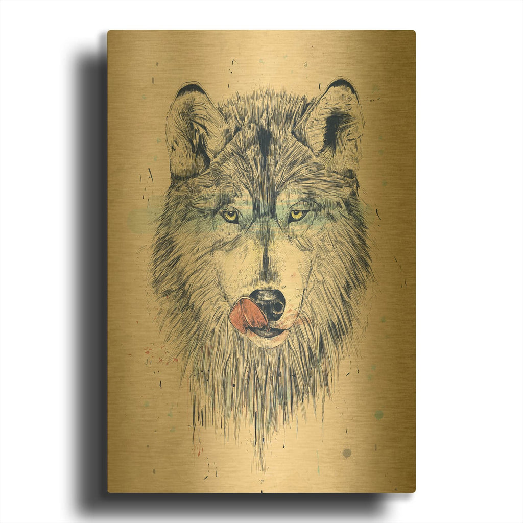 'Dinner Time' By Balazs Solti Gold Metal Wall Art