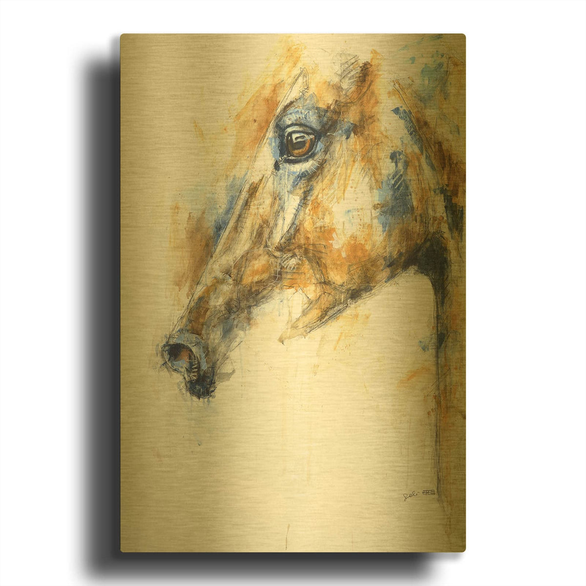 'Expression 23' By Benedicte Gele Gold Metal Wall Art