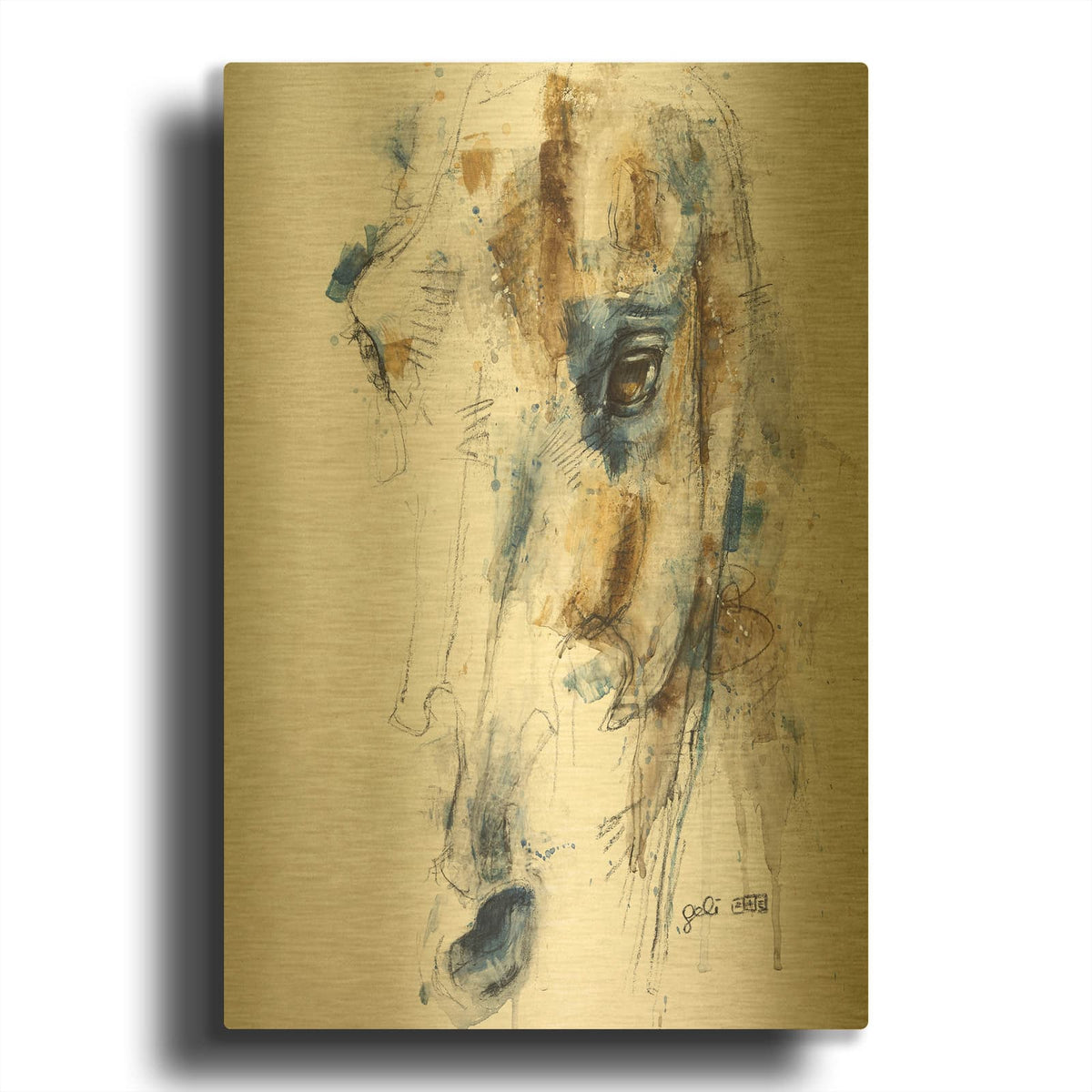 'Expression 30' By Benedicte Gele Gold Metal Wall Art