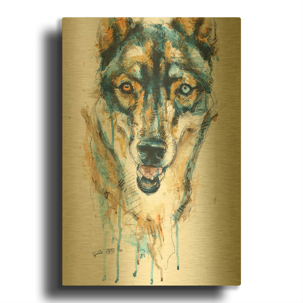 'Jin' By Benedicte Gele Gold Metal Wall Art
