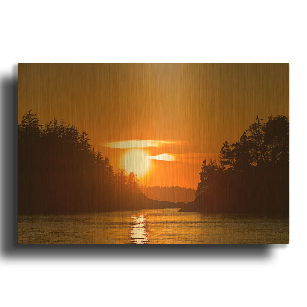 'Sunlit Passage' By Chuck Burdick Gold Metal Wall Art