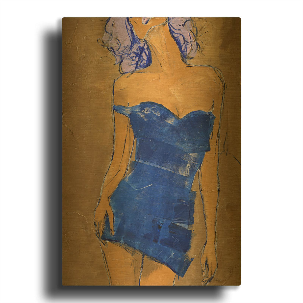'In Blue' By Design Fabrikken Gold Metal Wall Art
