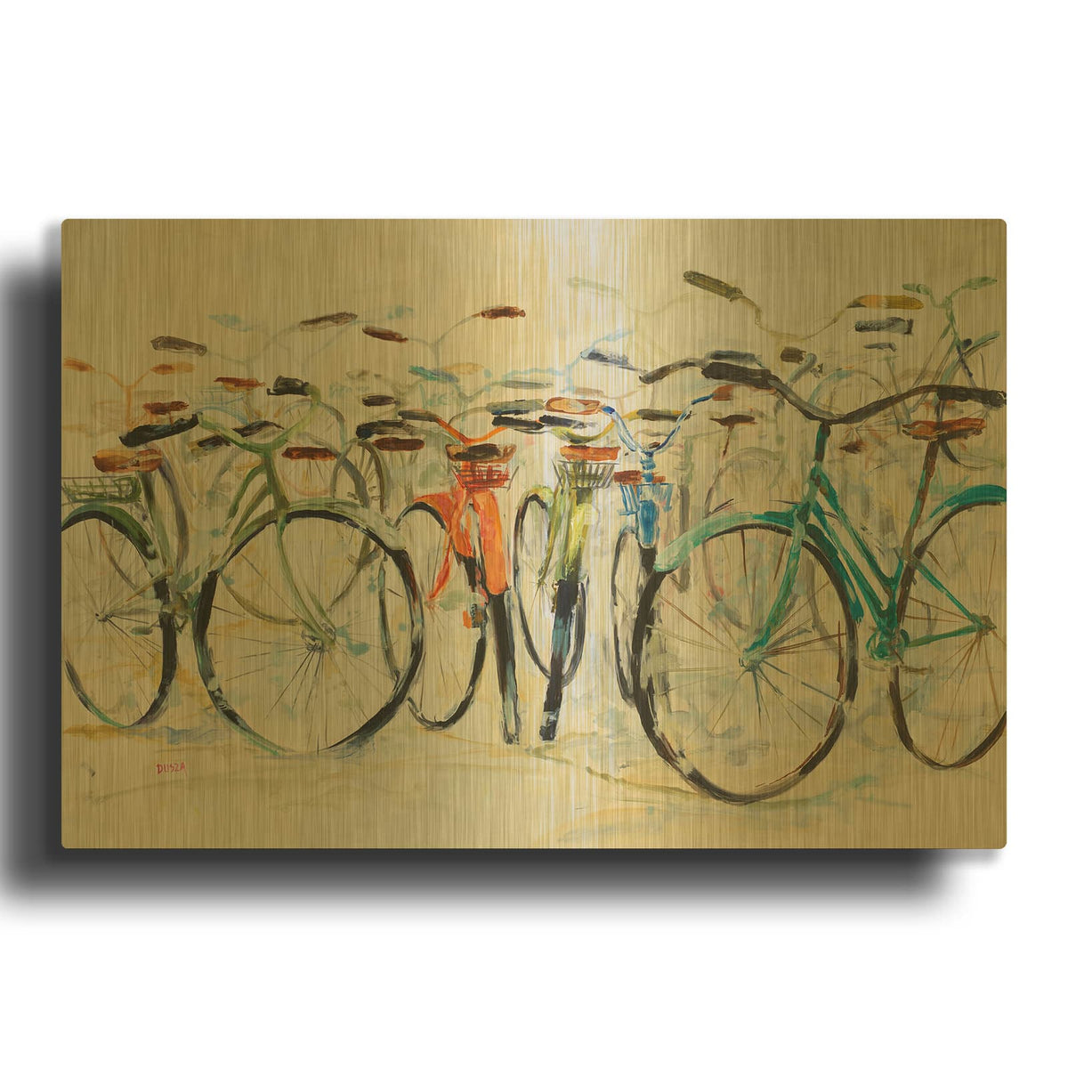 'Ready To Ride 1' By Dusza Gold Metal Wall Art