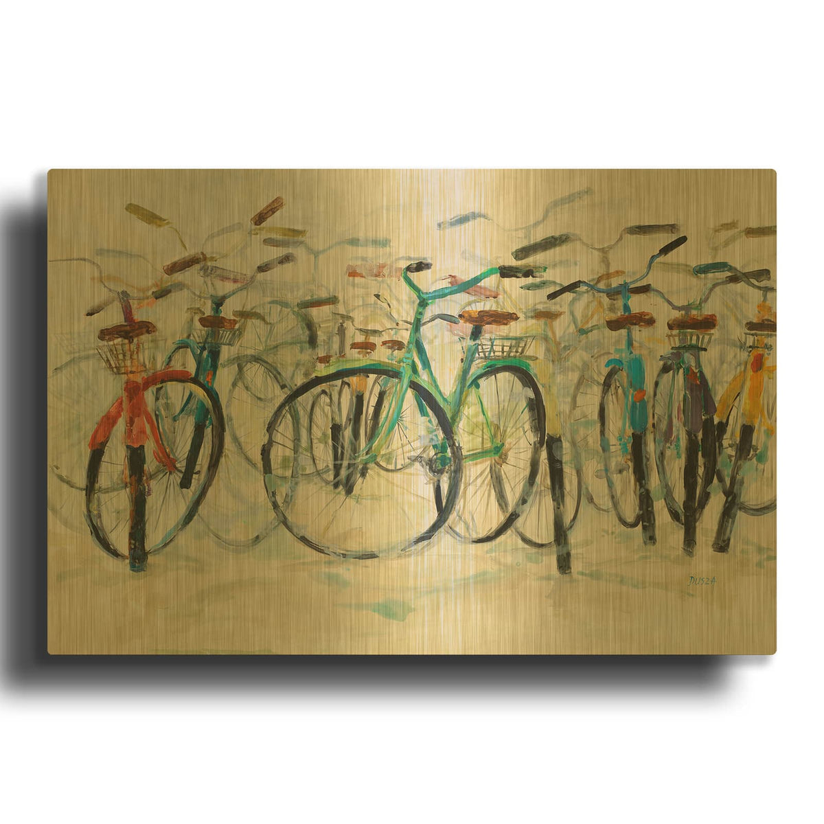 'Ready To Ride 2' By Dusza Gold Metal Wall Art