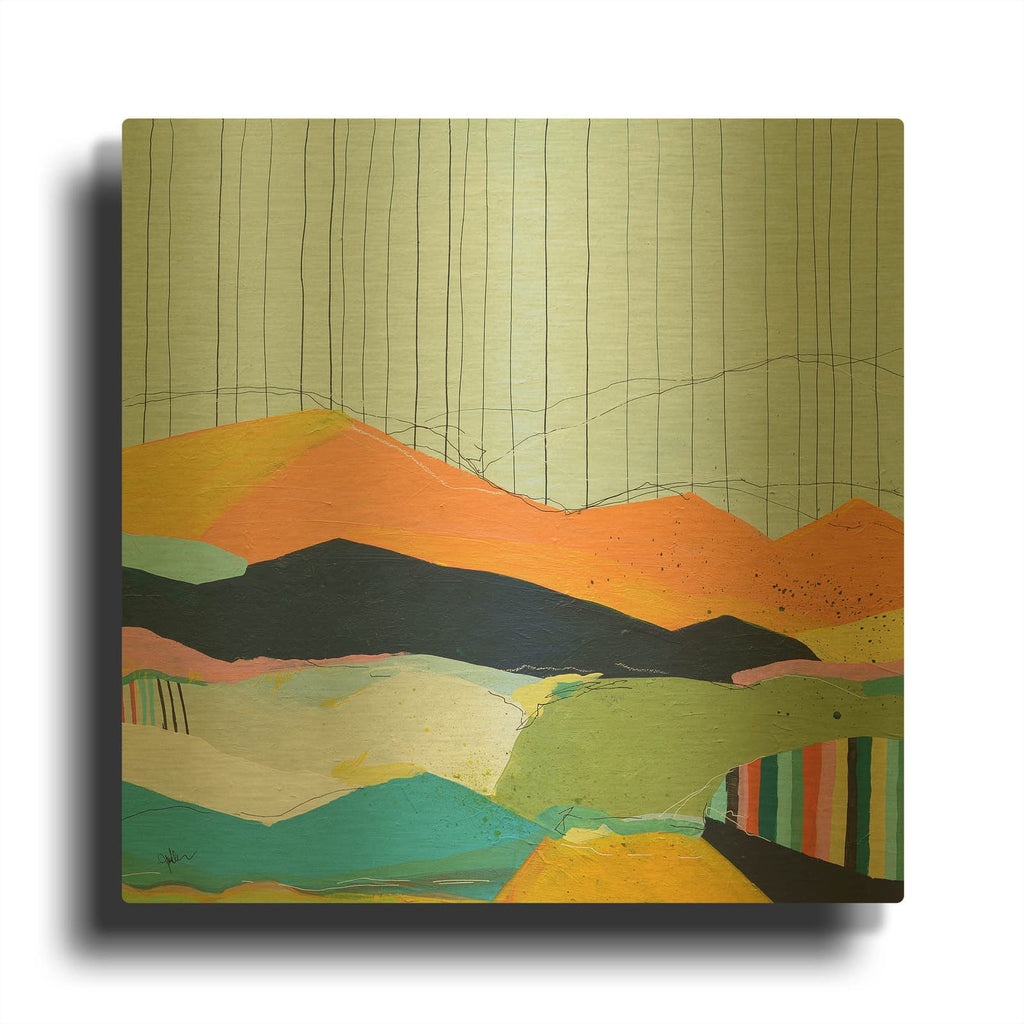 'Colorfield No. 15' By Jan Weiss Gold Metal Wall Art