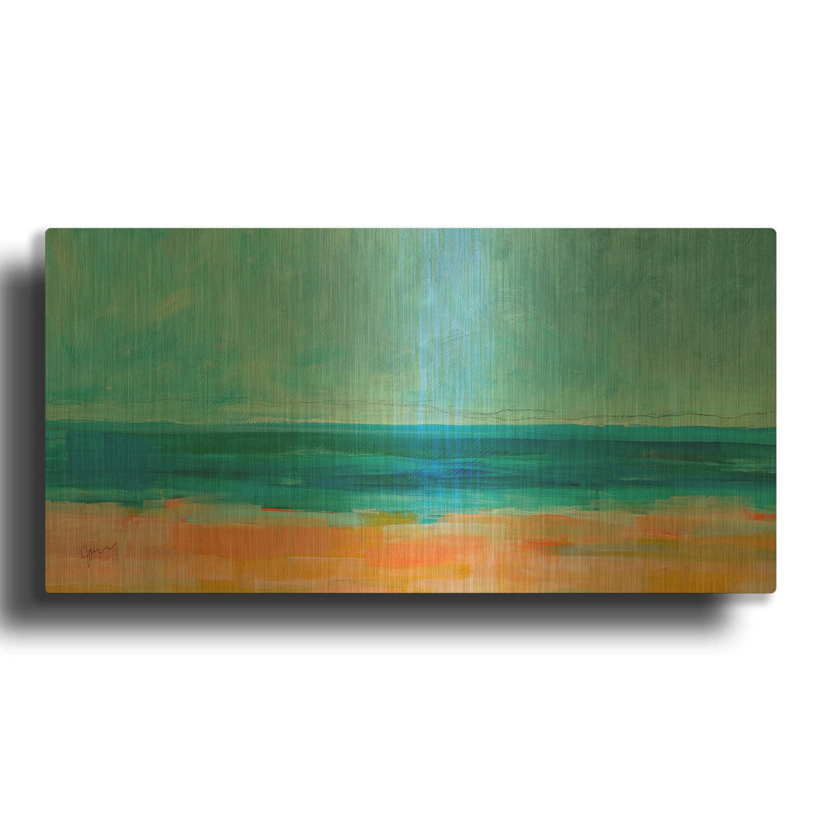 'Just A Day At The Beach 1' By Jan Weiss Gold Metal Wall Art