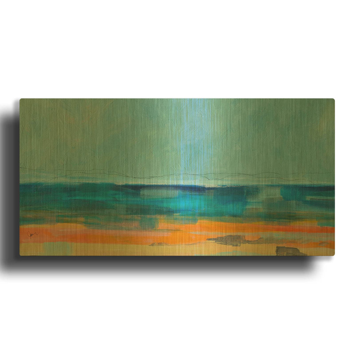 'Just A Day At The Beach 2' By Jan Weiss Gold Metal Wall Art
