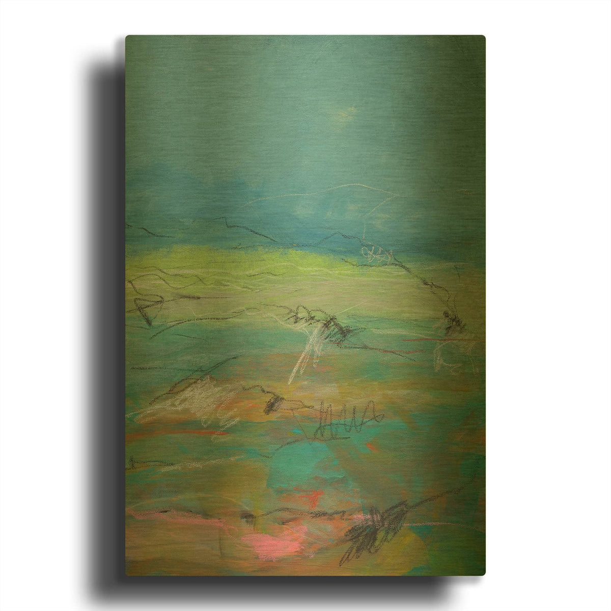 'Off The Trail 1' By Jan Weiss Gold Metal Wall Art