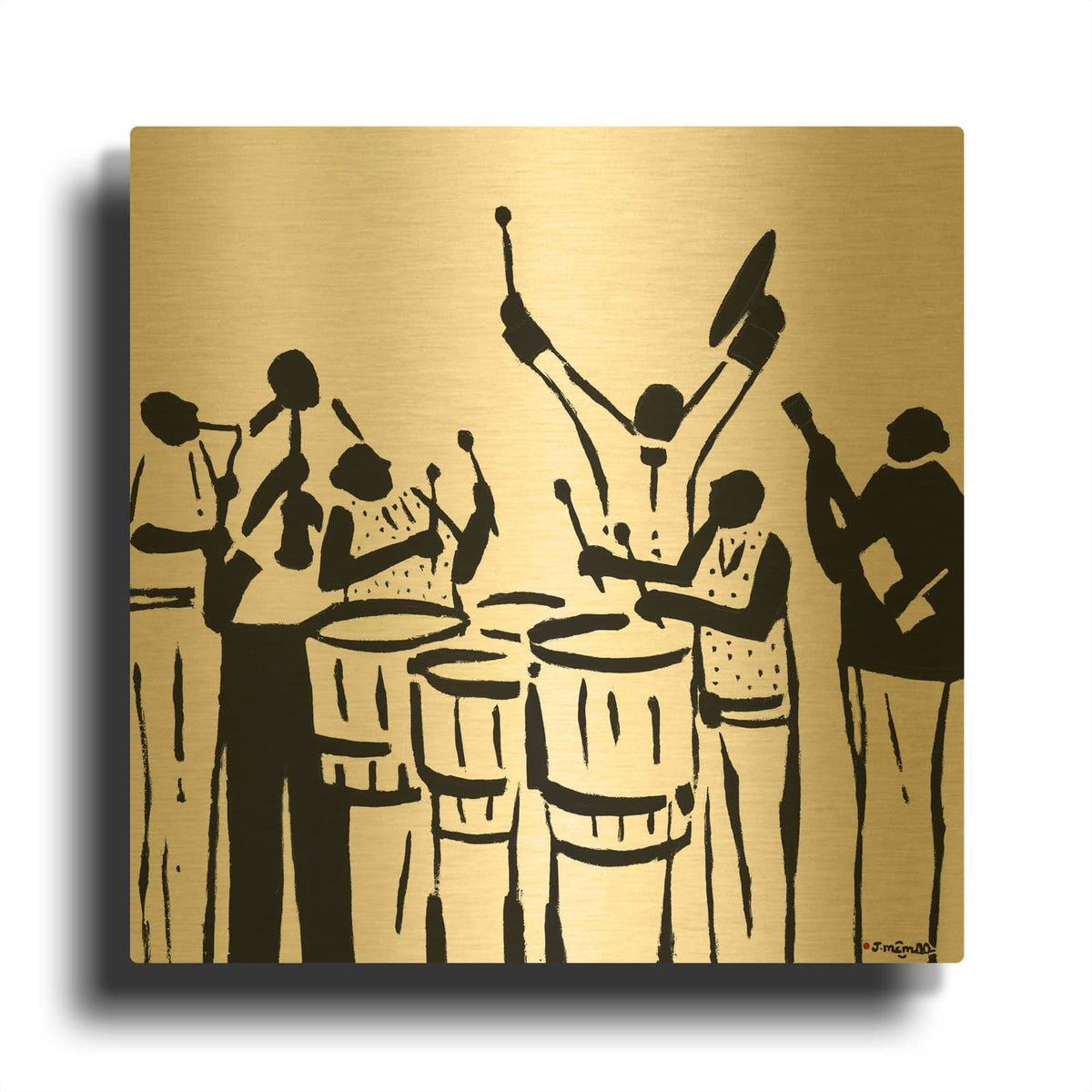 'Grayscale Band 2' By Joachim McMillan Gold Metal Wall Art