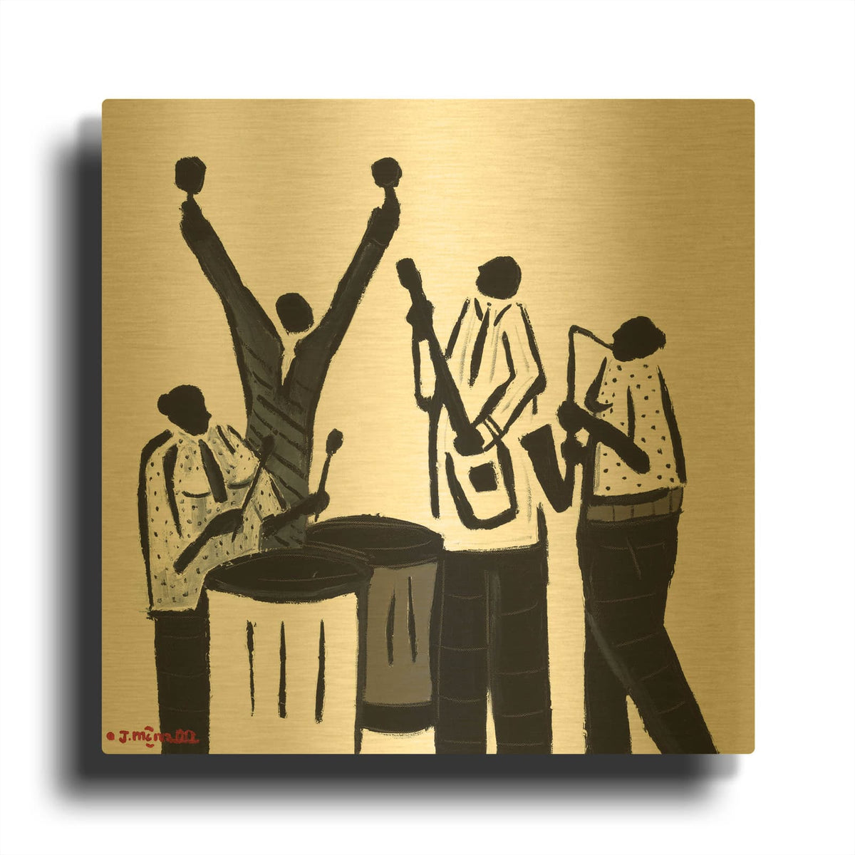 'Noir Notes' By Joachim McMillan Gold Metal Wall Art