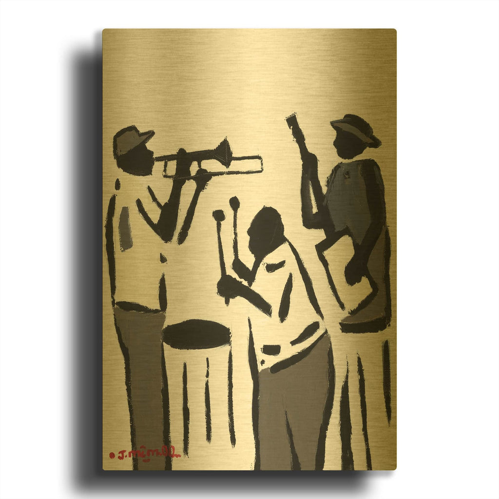 'Pulse Vibes' By Joachim McMillan Gold Metal Wall Art