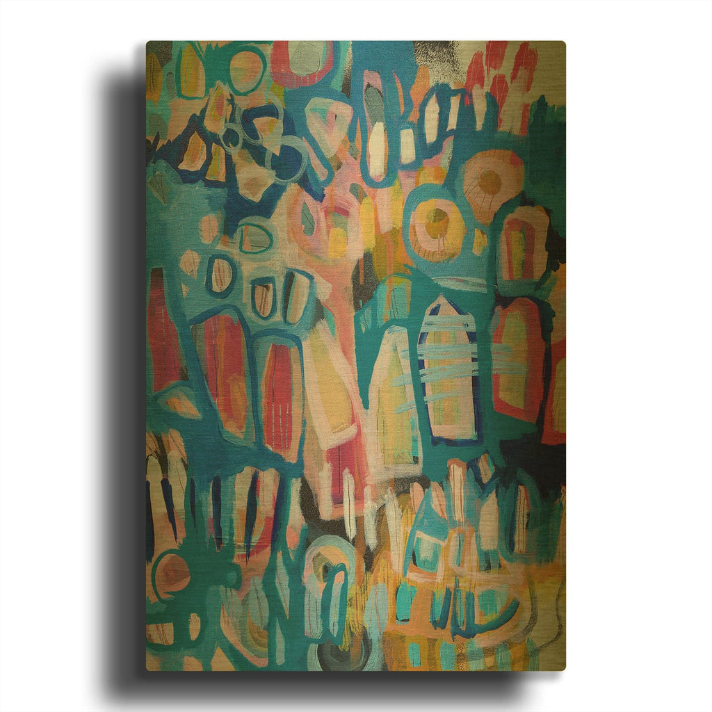 'Crazy Abstract Gardens No. 11' By Lindsey McAlister Gold Metal Wall Art