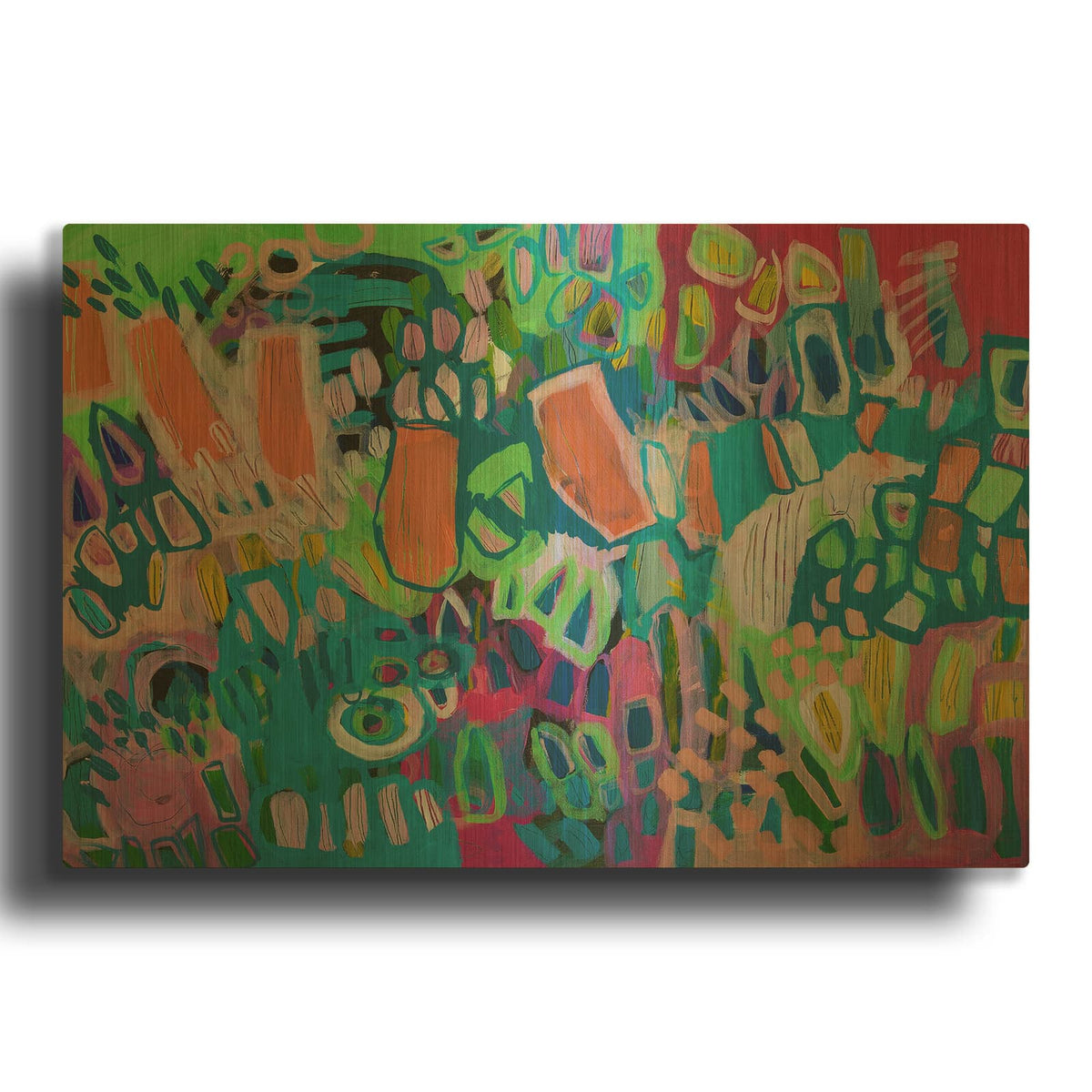 'Crazy Abstract Gardens No. 2' By Lindsey McAlister Gold Metal Wall Art