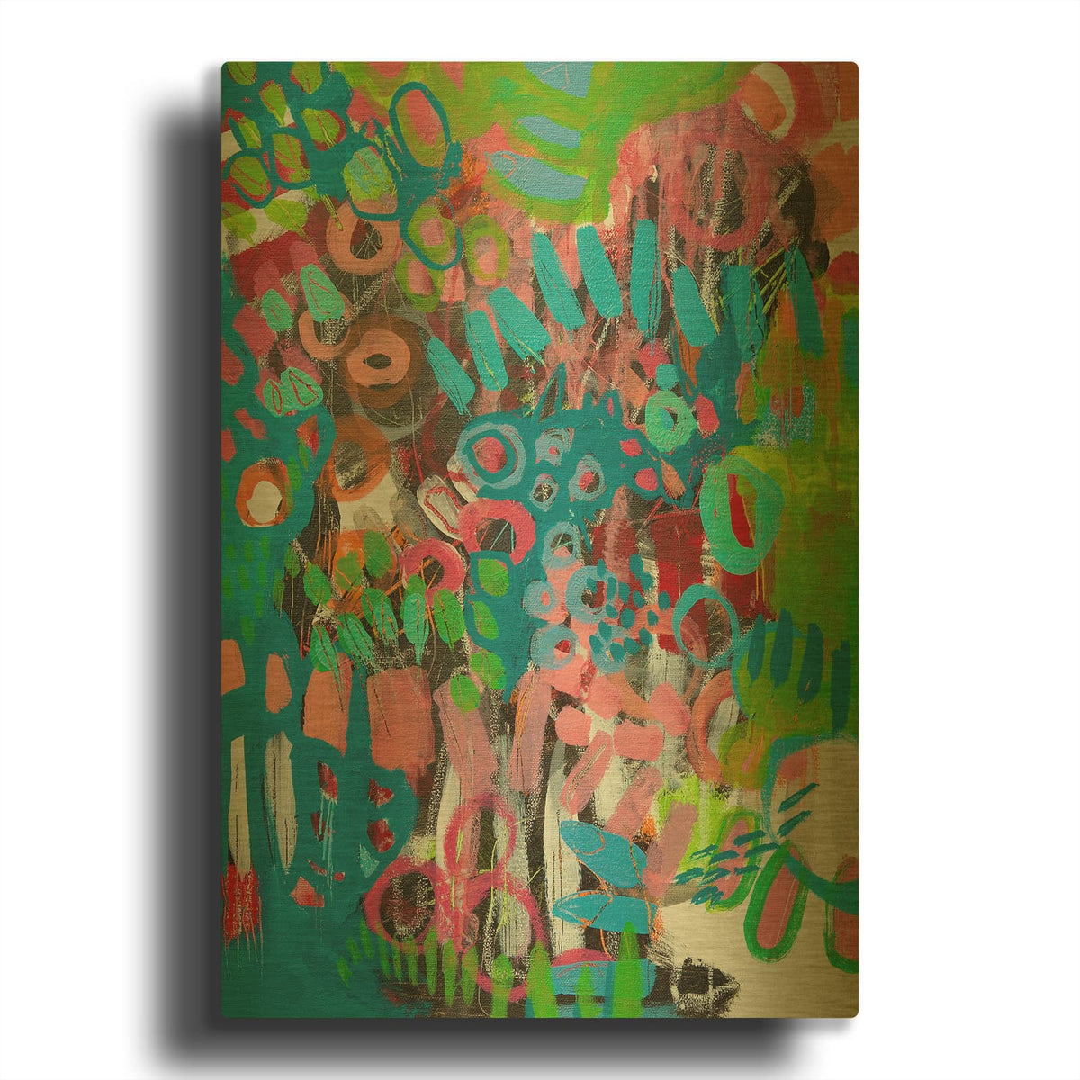 'Crazy Abstract Gardens No. 4' By Lindsey McAlister Gold Metal Wall Art