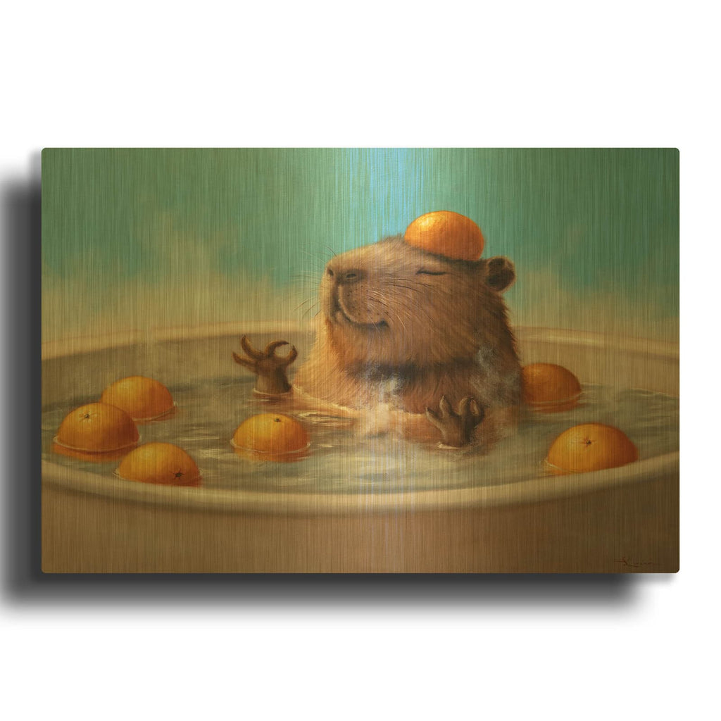 'Capy State Of Mind' By Lucia Heffernan Gold Metal Wall Art