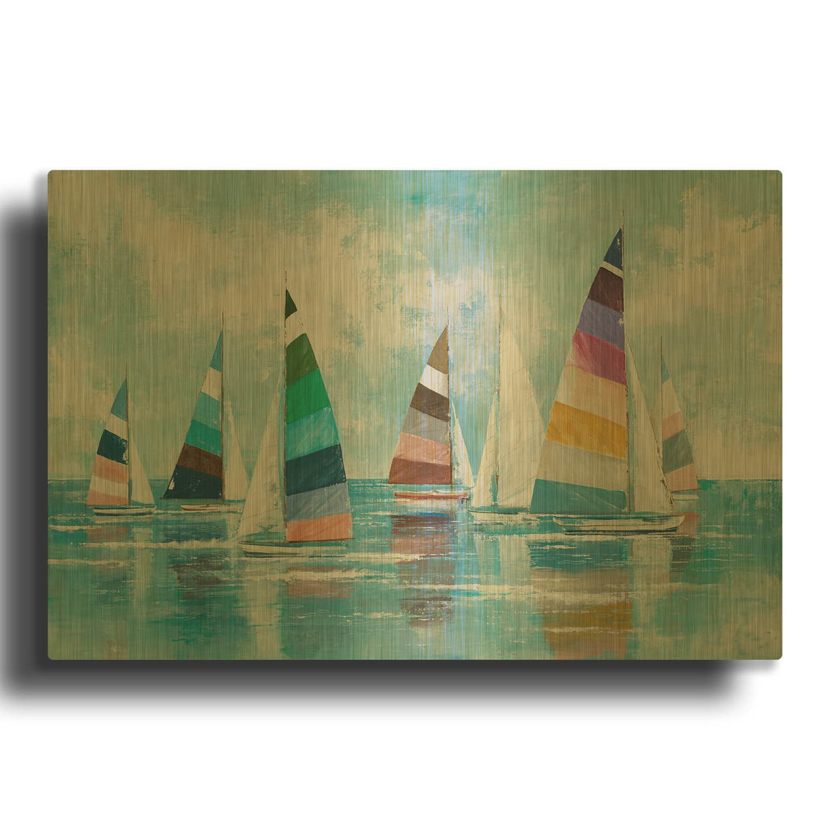 'Sailing In Color' By Max Maxx Gold Metal Wall Art