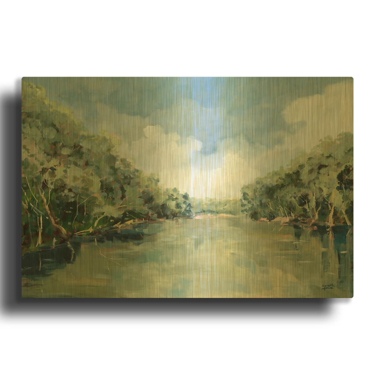 'Murray River' By Meredith Howse Gold Metal Wall Art