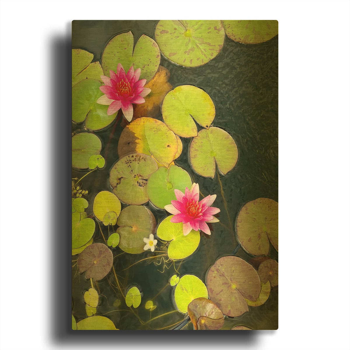 'Hana Reflection Pond' By Nicole Dell Gold Metal Wall Art