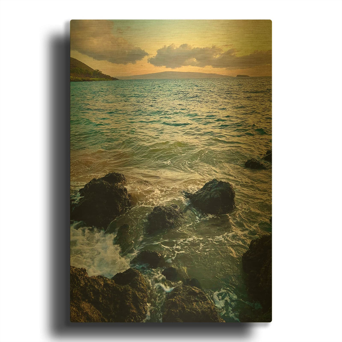 'Maluaka Beach' By Nicole Dell Gold Metal Wall Art