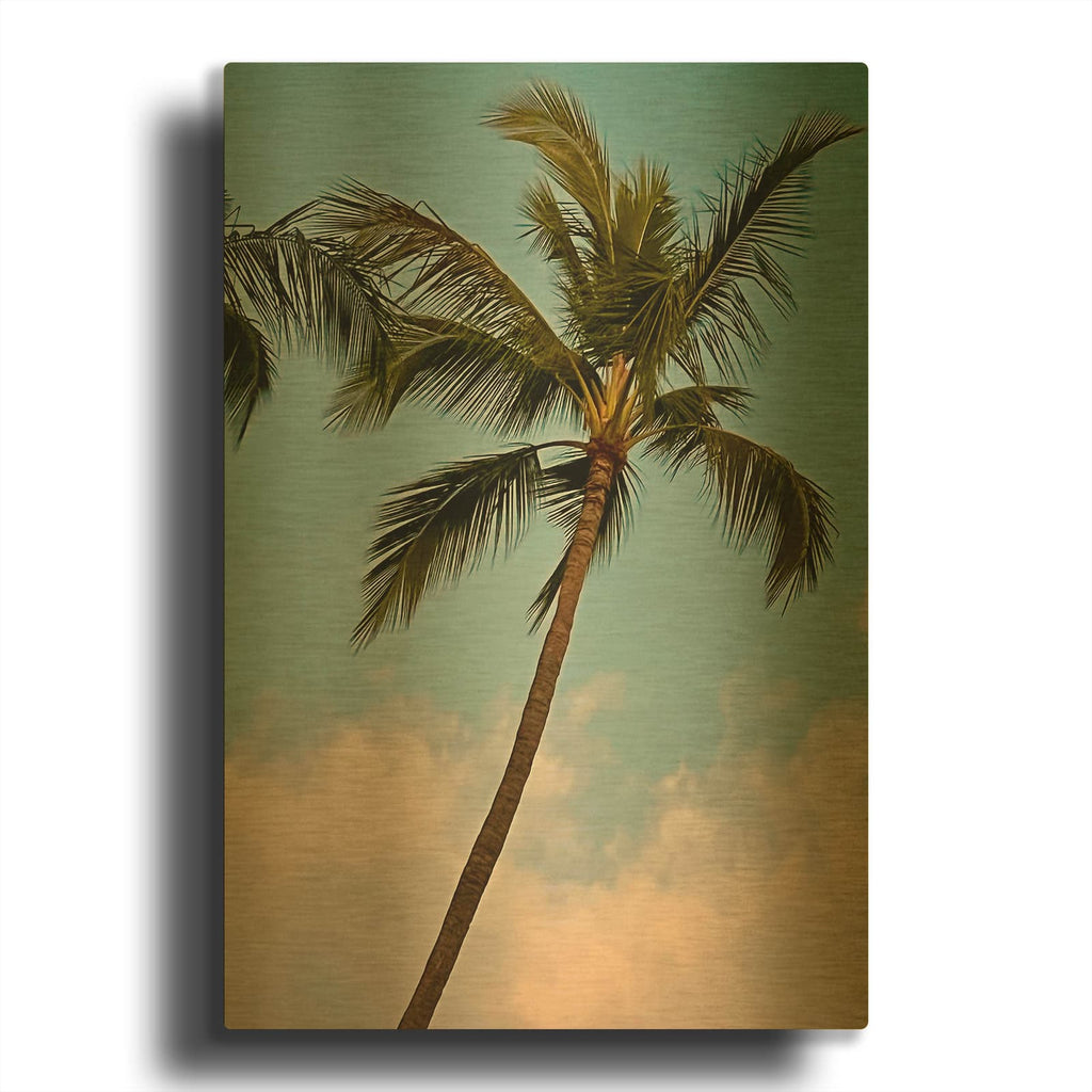 'Palm In Wailea' By Nicole Dell Gold Metal Wall Art