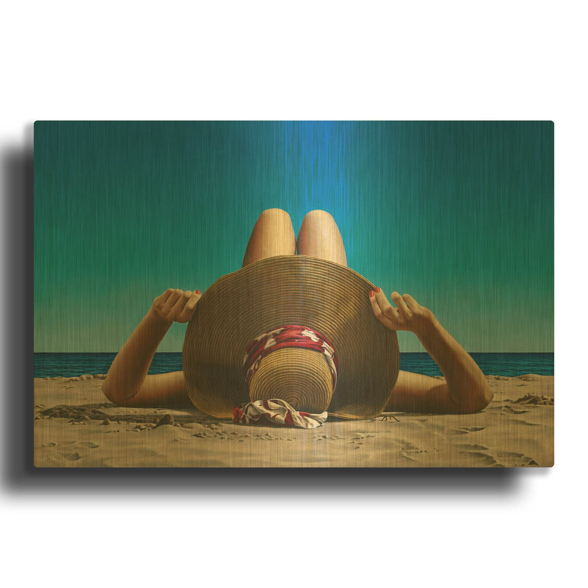 'Sunhat' By Paul Kelley Gold Metal Wall Art