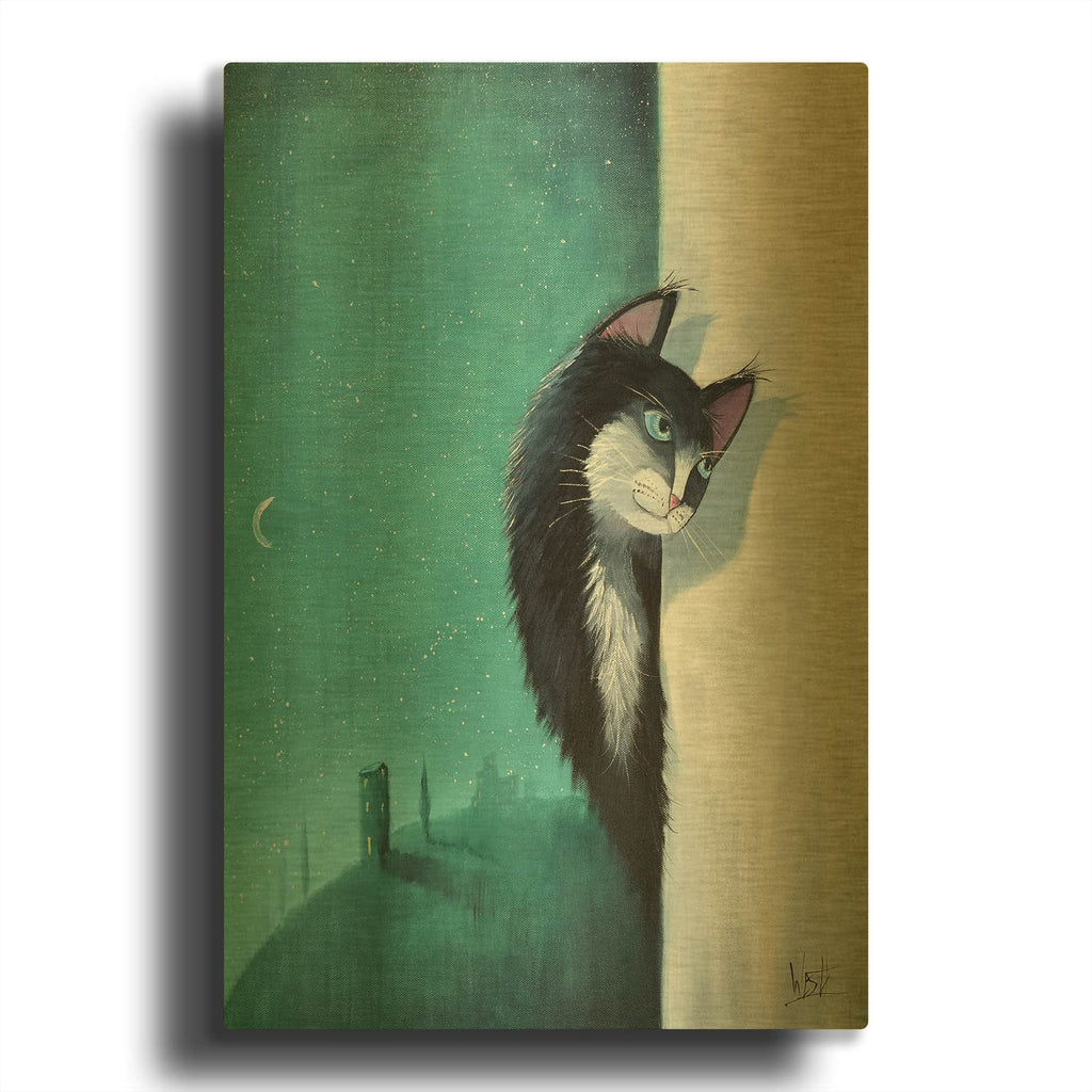 'Sneak Peek' By Ronald West Gold Metal Wall Art