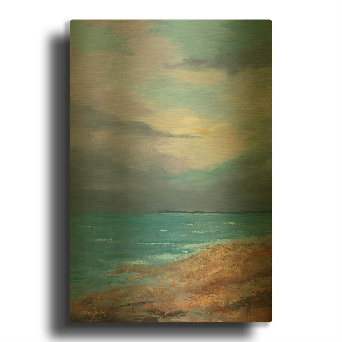 'Bright Day Ahead' By Vivian Chesterley Gold Metal Wall Art