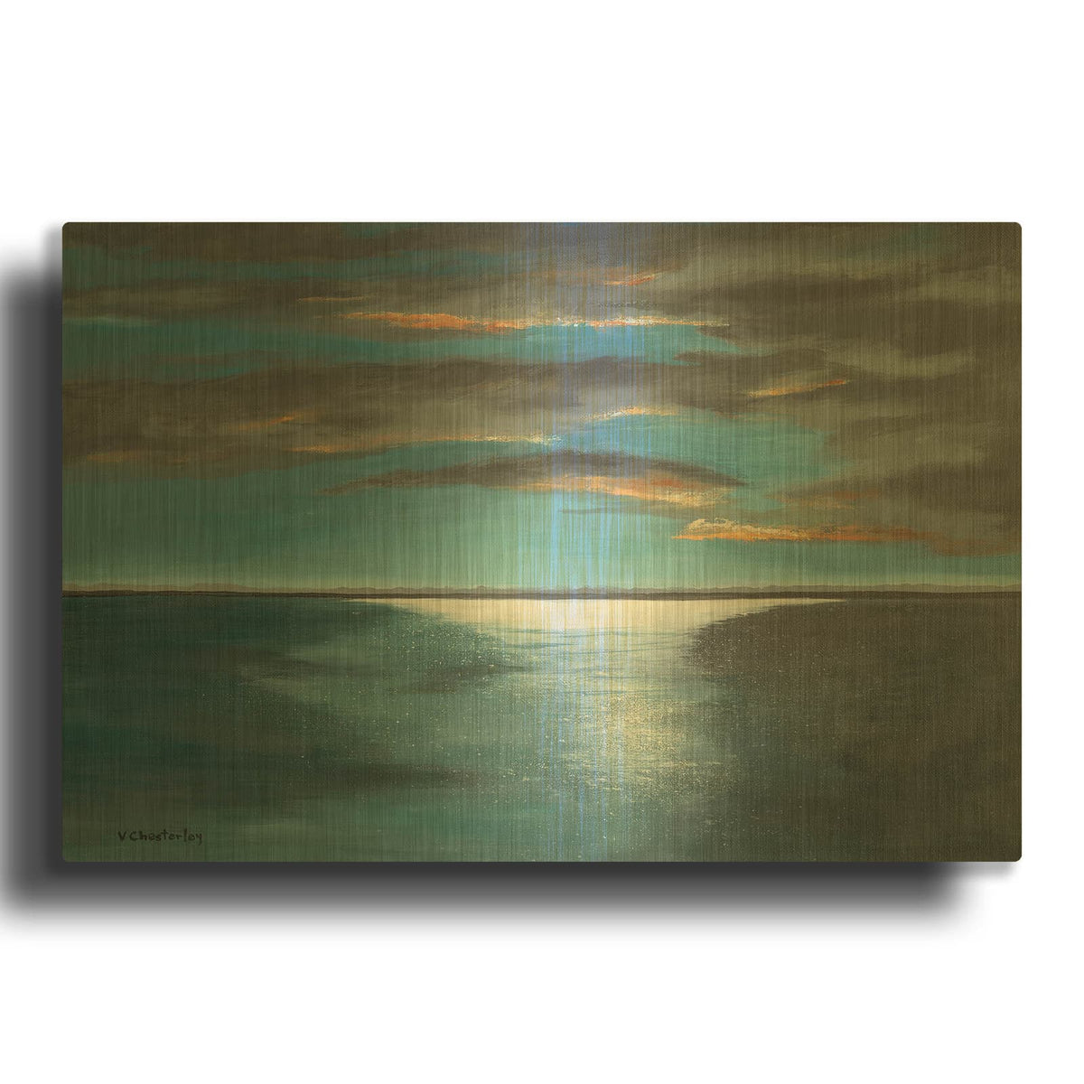 'Peaceful Morning' By Vivian Chesterley Gold Metal Wall Art