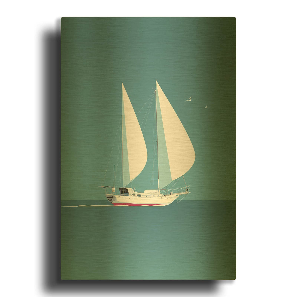 'Sailing 3' By Arctic Frame Gold Metal Wall Art