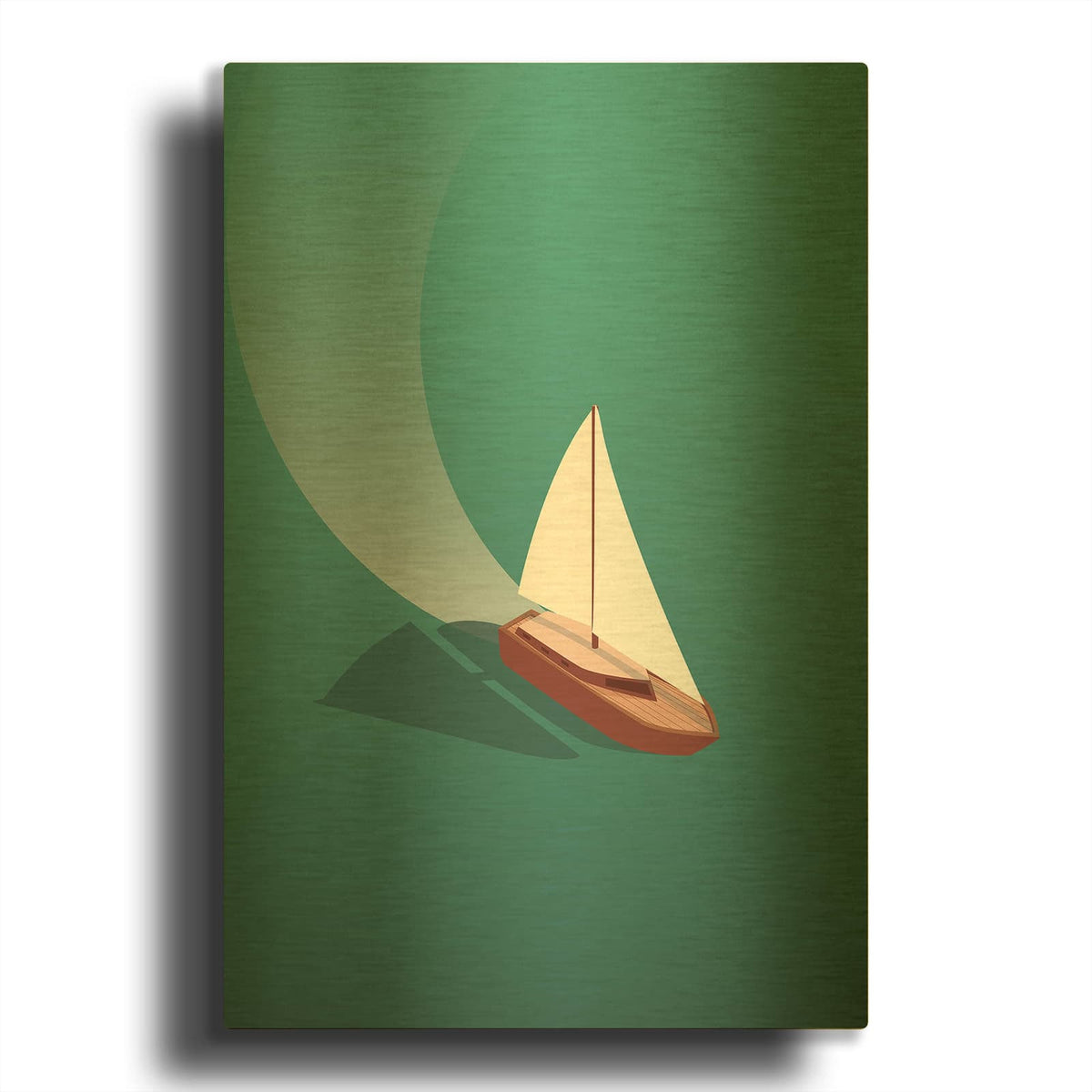 'Sailing 6' By Arctic Frame Gold Metal Wall Art