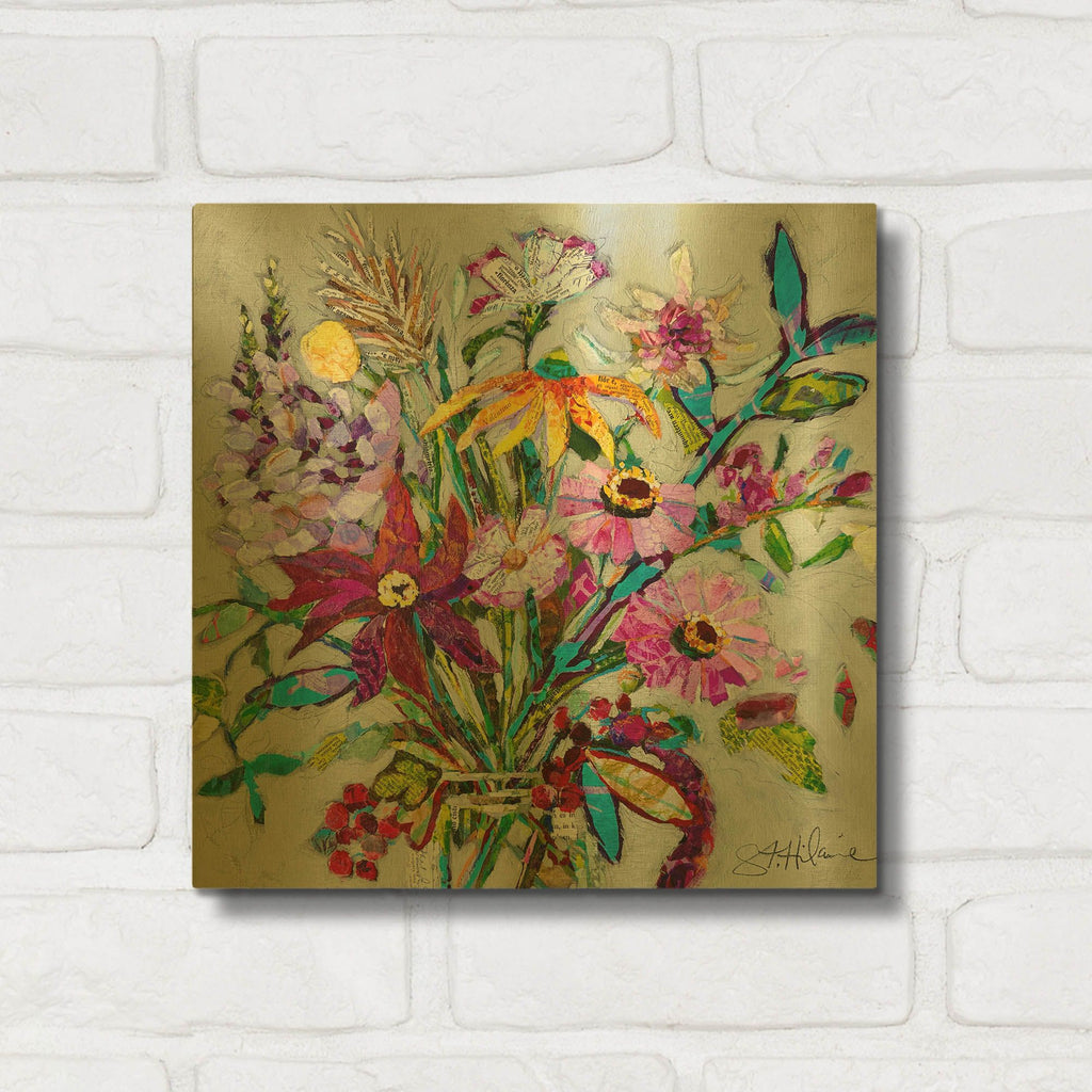 'Fab Floral' By St. Hilaire Elizabeth Gold Metal Wall Art