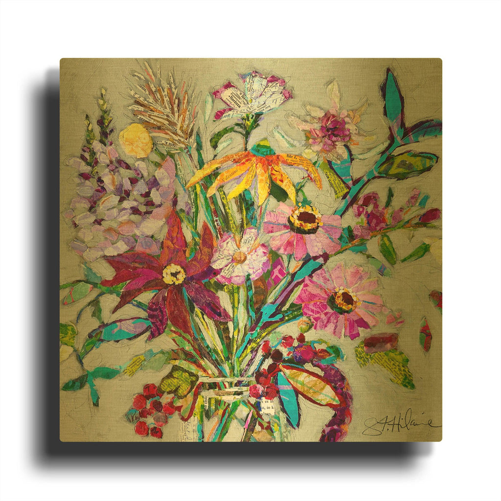 'Fab Floral' By St. Hilaire Elizabeth Gold Metal Wall Art