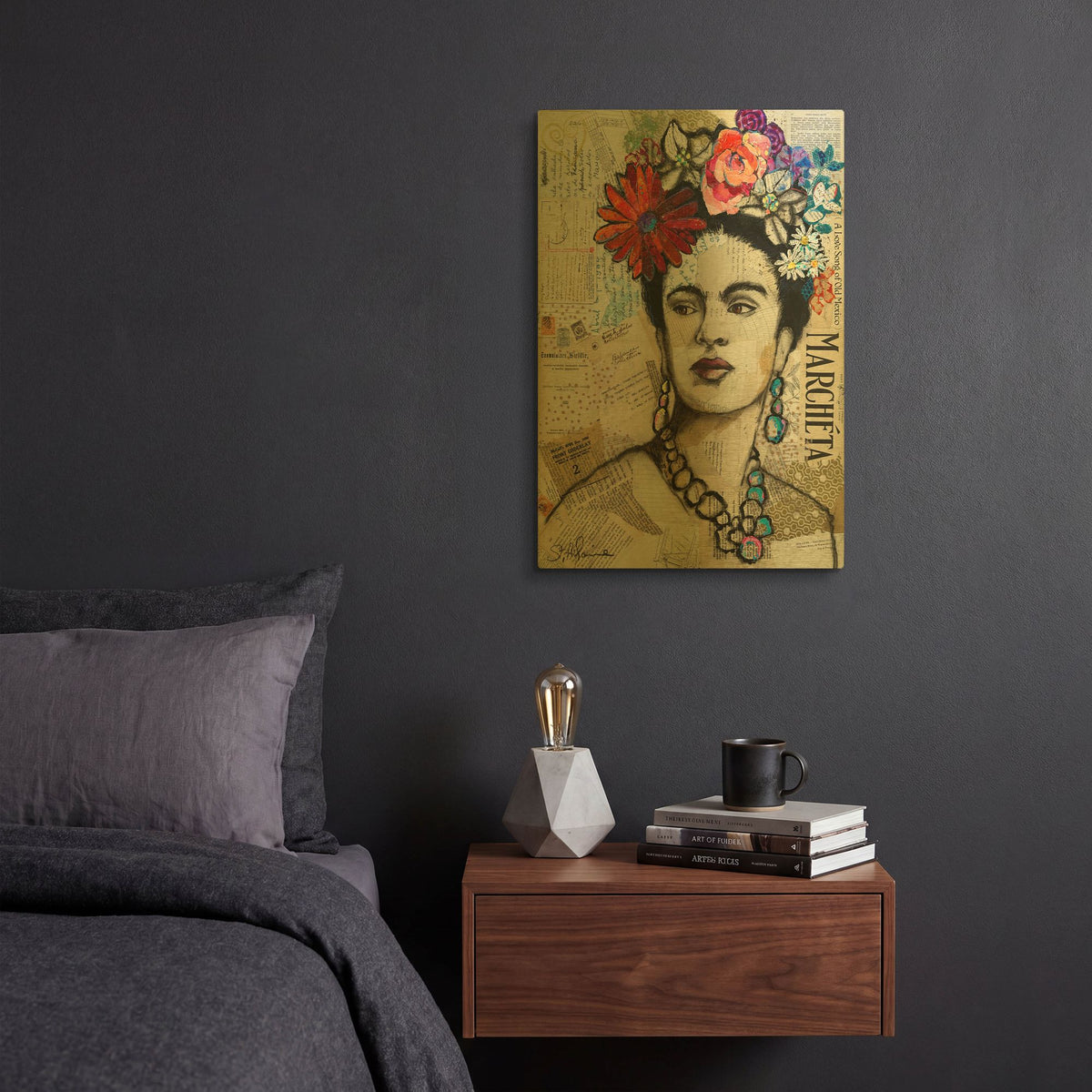 'Fabulous Frida' By St. Hilaire Elizabeth Gold Metal Wall Art