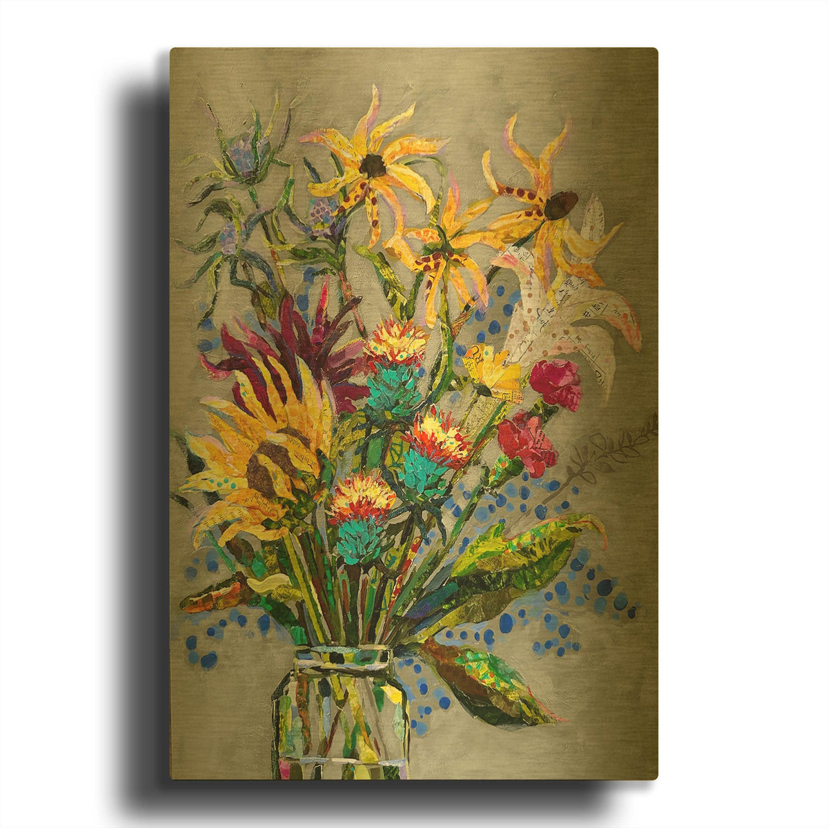 'Flowers For Minnesota' By St. Hilaire Elizabeth Gold Metal Wall Art