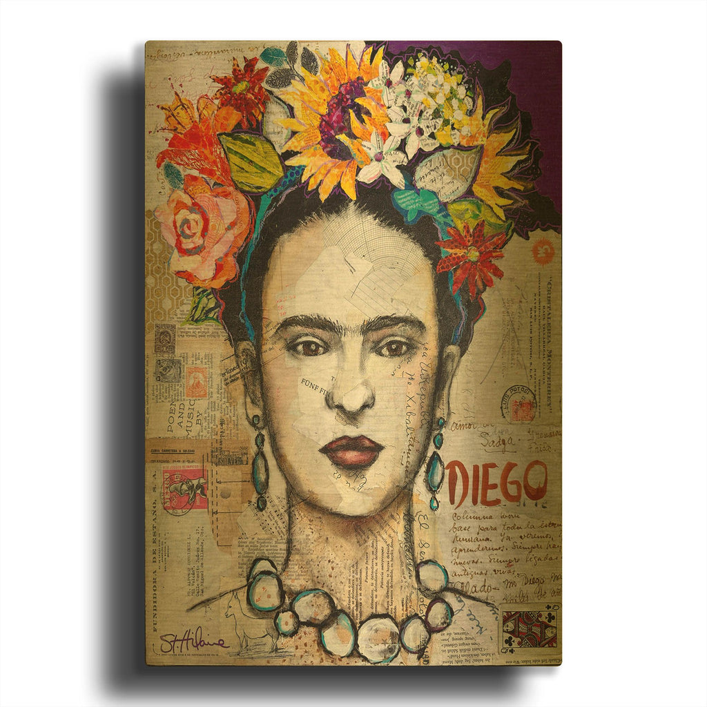 'Frida And Diego' By St. Hilaire Elizabeth Gold Metal Wall Art