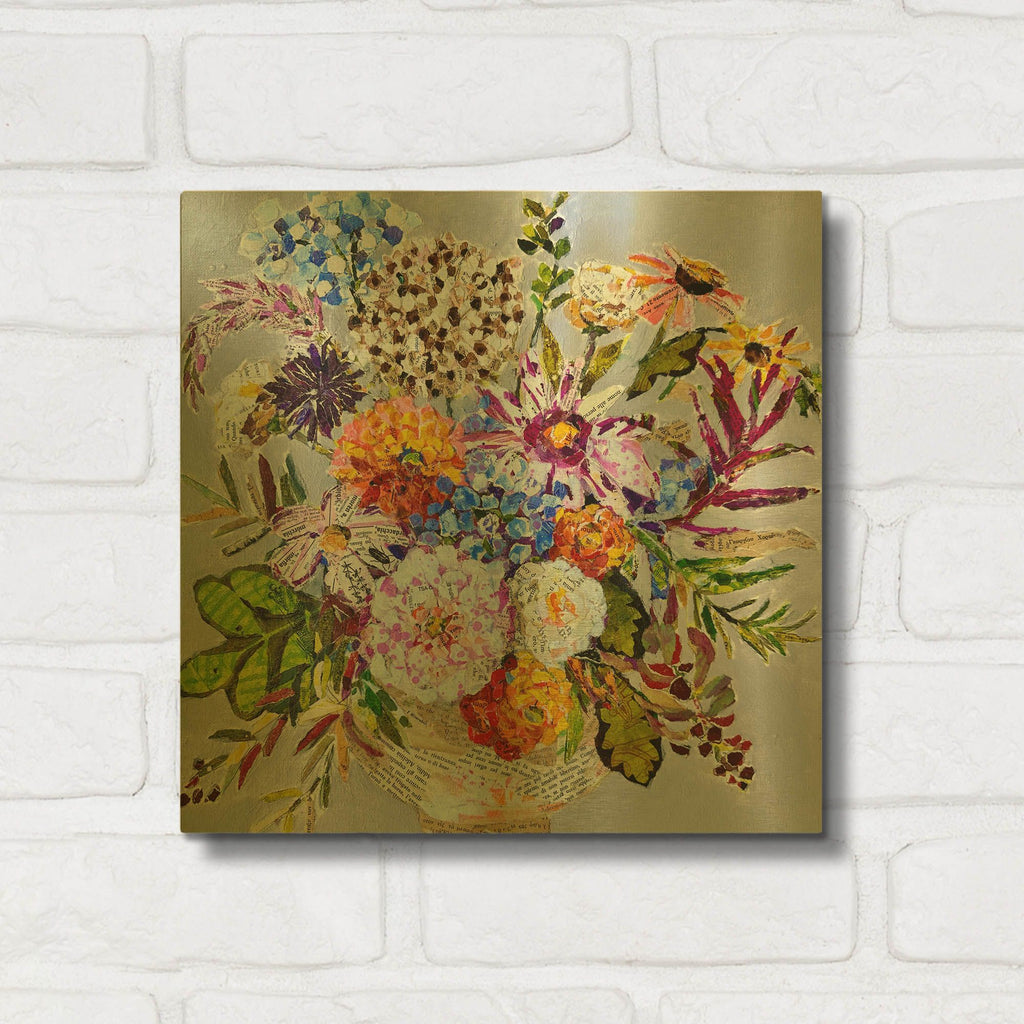 'Mixed Floral' By St. Hilaire Elizabeth Gold Metal Wall Art