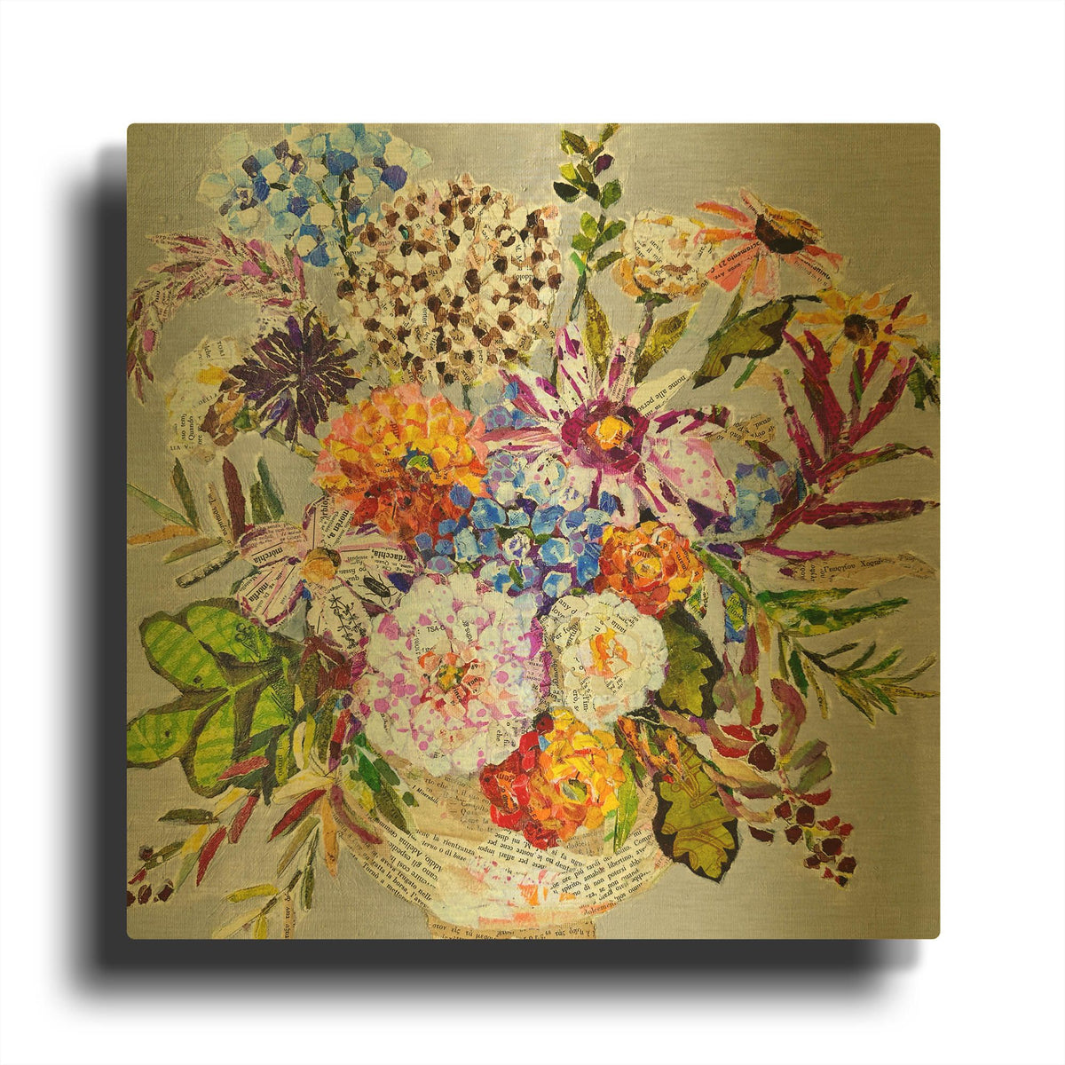 'Mixed Floral' By St. Hilaire Elizabeth Gold Metal Wall Art