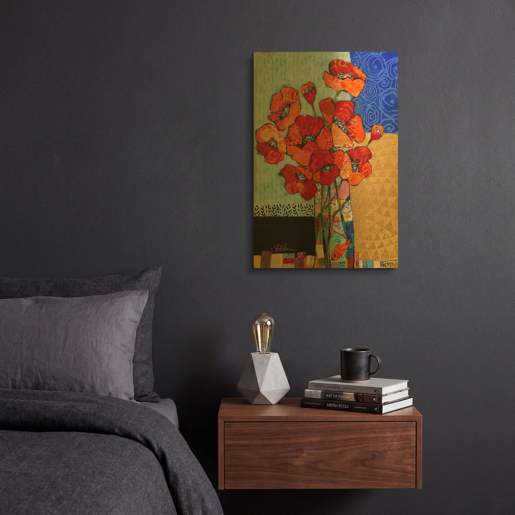 'Poppy Party!' By St. Hilaire Elizabeth Gold Metal Wall Art