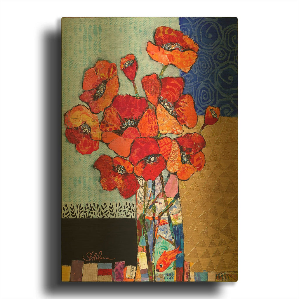 'Poppy Party!' By St. Hilaire Elizabeth Gold Metal Wall Art