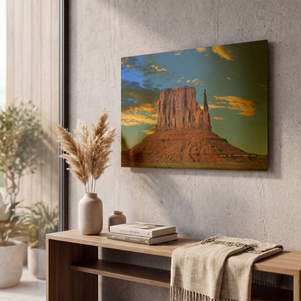 'Mitten With Sunburst' By Chris Vest Gold Metal Wall Art