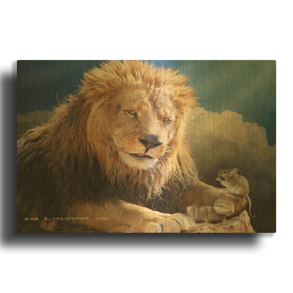'The Start Of A Beautiful Friendship' By Chris Vest Gold Metal Wall Art