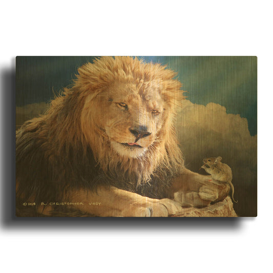 'The Start Of A Beautiful Friendship' By Chris Vest Gold Metal Wall Art