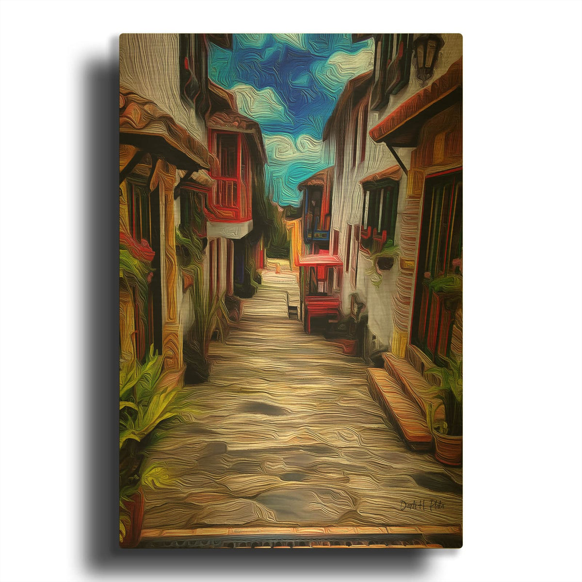 'Colombiana' By Dante Plata Gold Metal Wall Art